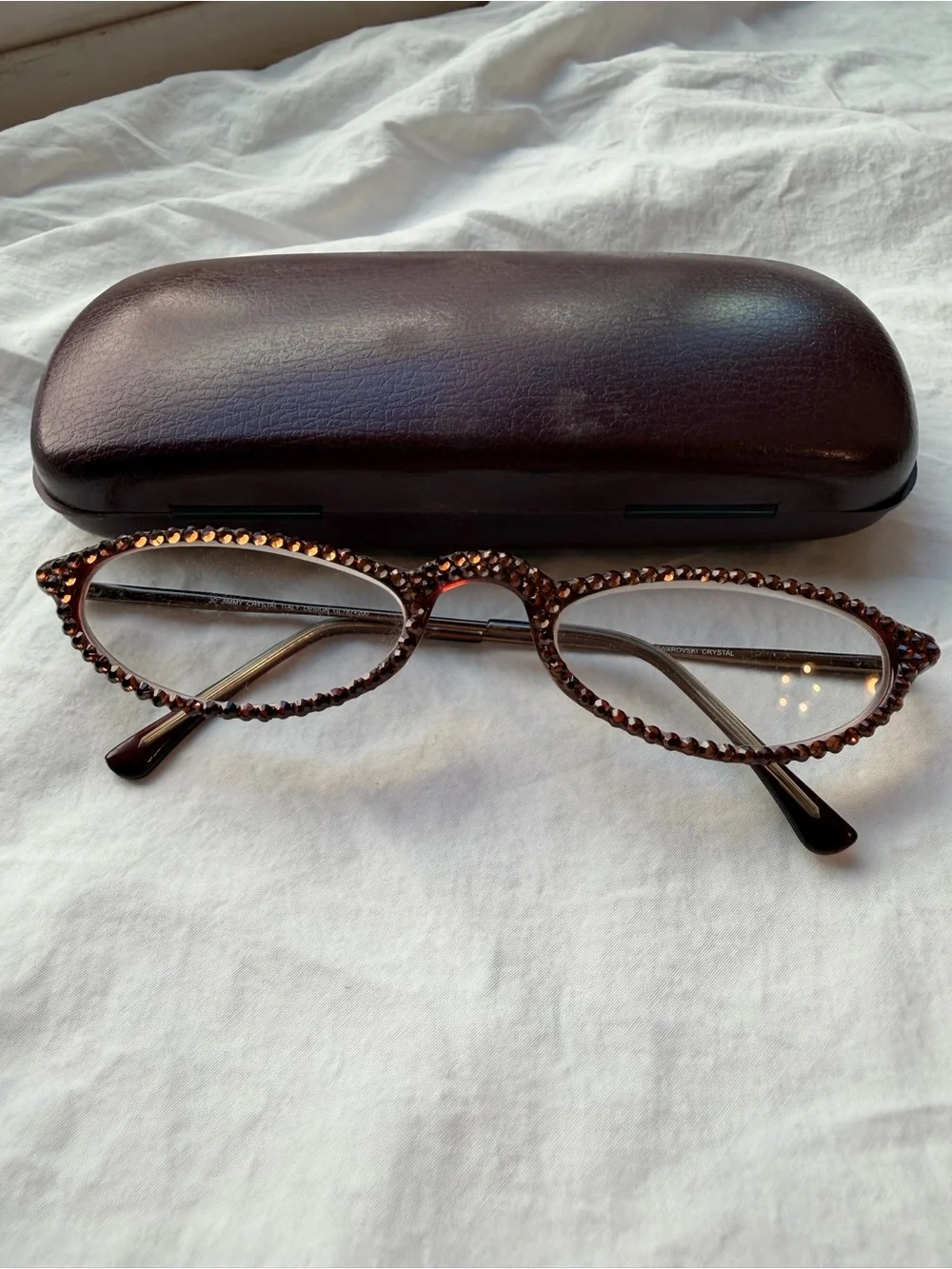 Jimmy Crystal NY Swarovski Rhinestone Reading Glasses +2.00 GL787 With Case
